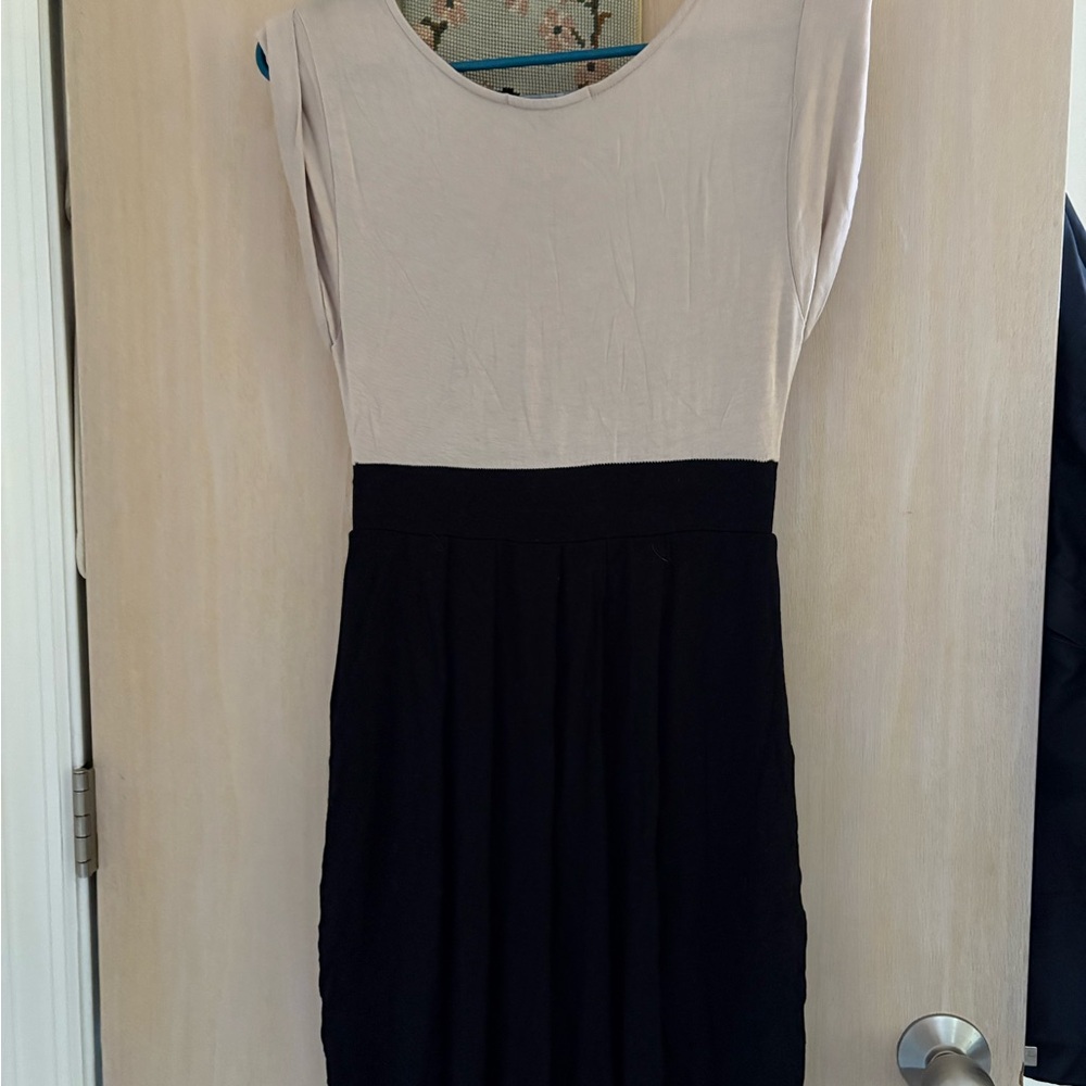 Elegant Black and Cream Dress